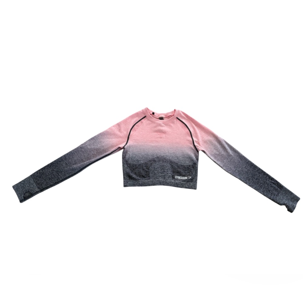 Gymshark Ombre Long Sleeve Crop Top - Size M - Picture 3 of 10